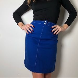 Blue pencil skirt